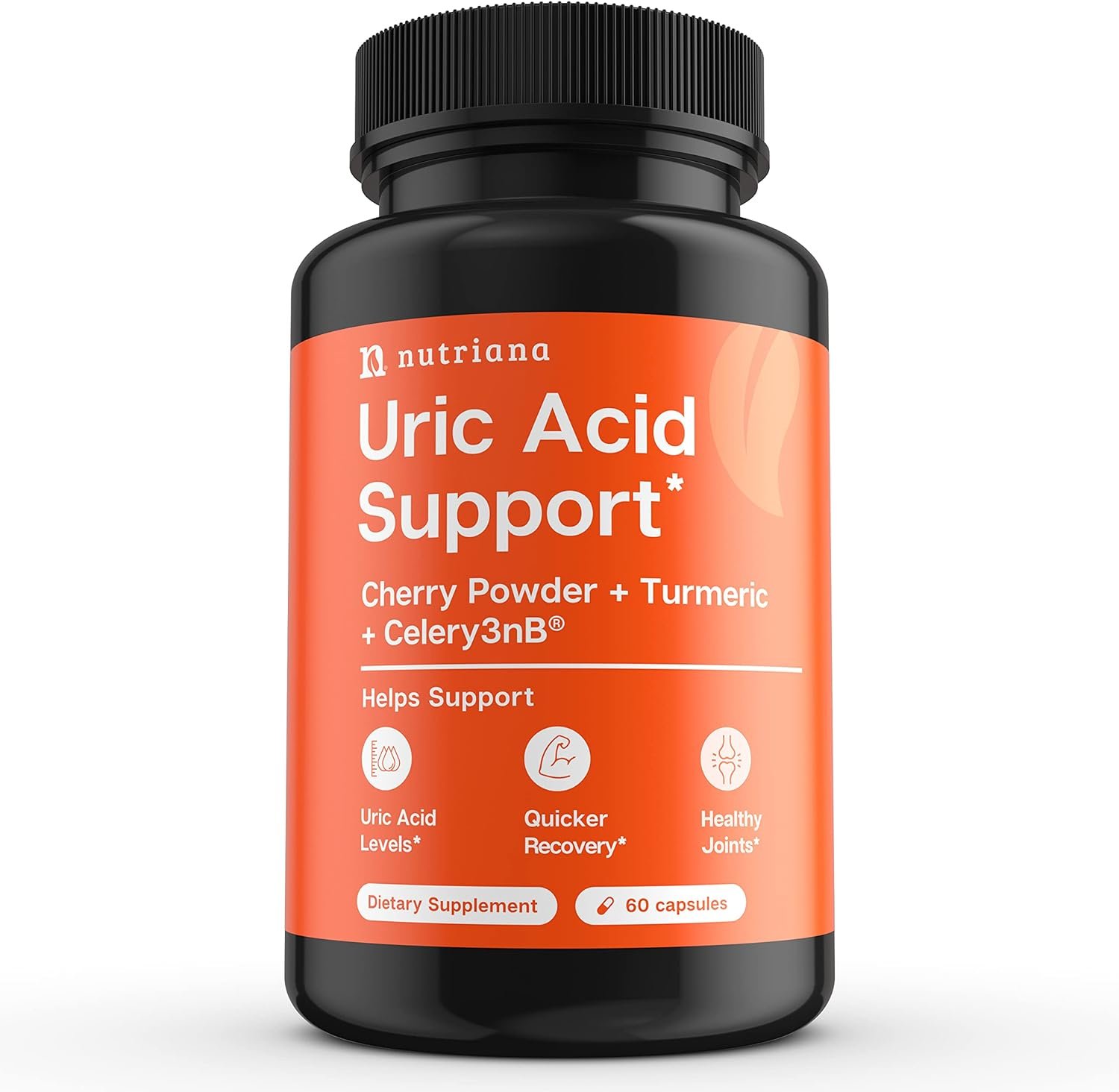 Advanced Uric Acid Control - 60 Veggie Capsules with 625mg Tart Cherry  300mg Turmeric - Joint Comfort  Kidney Health Formula with Celery Seed Extract