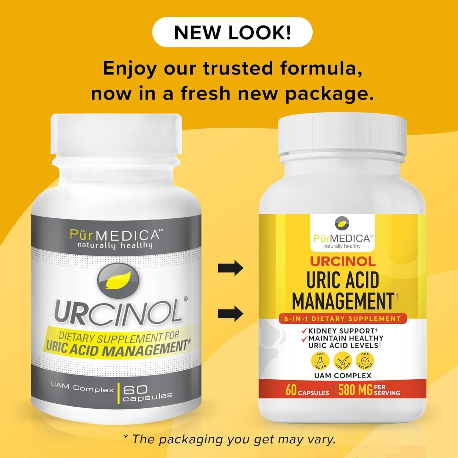 Urcinol Uric Acid Supplement for Joint Support - 60ct (Pack of 1) - Uric Acid Support Formula with Turmeric Root, Acai, Banaba Leaf, Celery Seed, Yucca Stalk