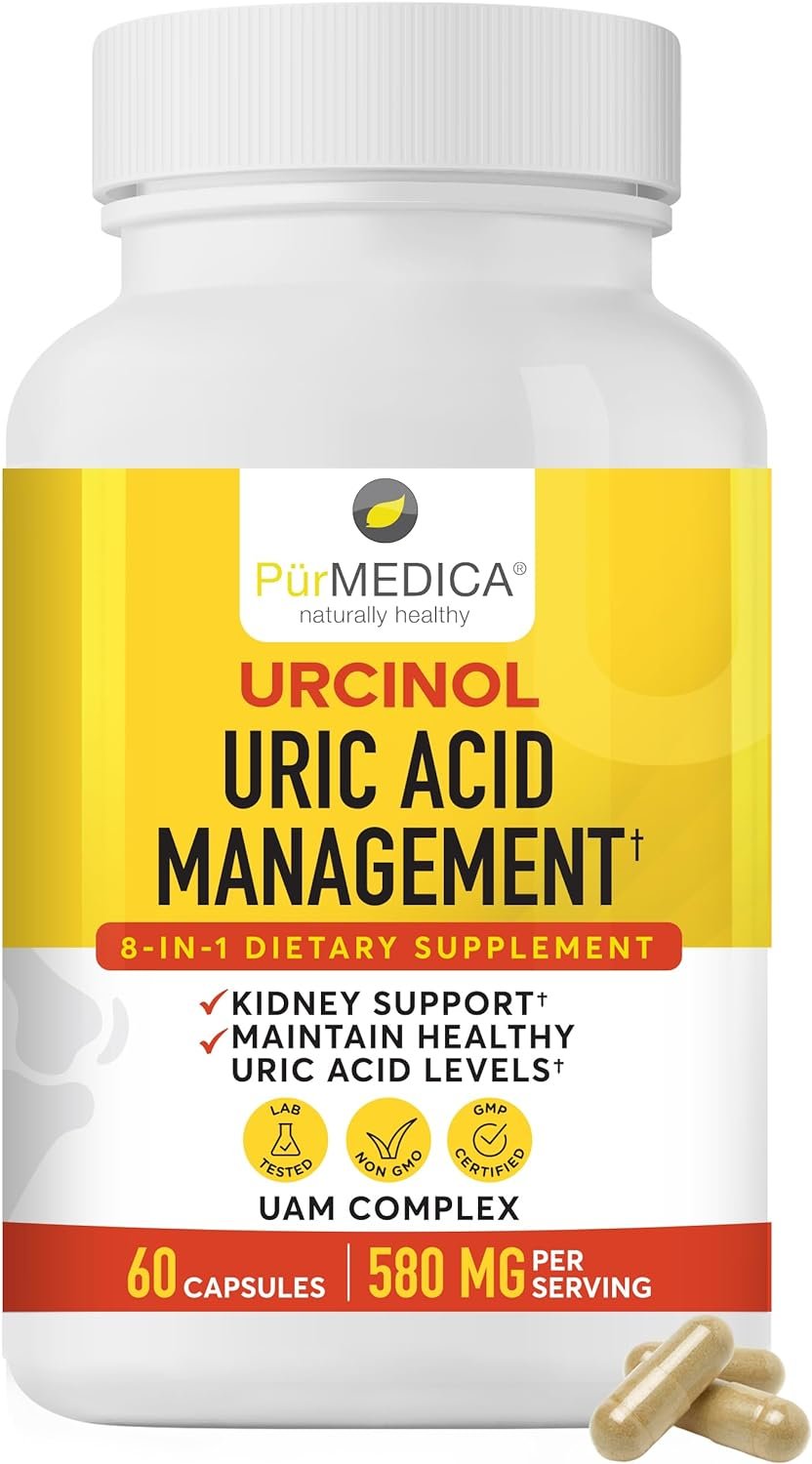 Urcinol Uric Acid Supplement for Joint Support - 60ct (Pack of 1) - Uric Acid Support Formula with Turmeric Root, Acai, Banaba Leaf, Celery Seed, Yucca Stalk