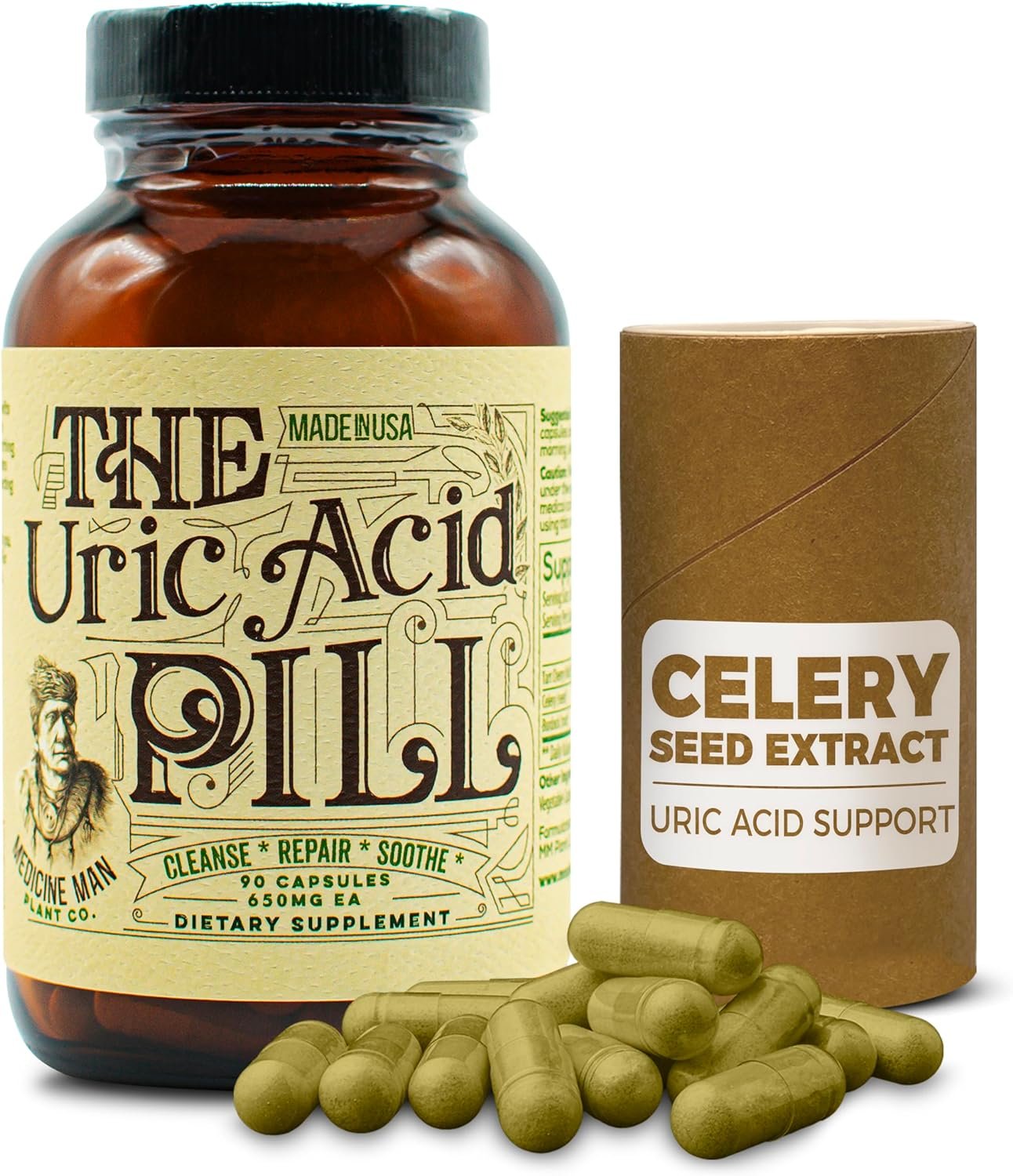 The Uric Acid Pill 90 Capsules - Organic Uric Acid Supplement with Tart Cherry Extract, Celery Seeds, and Burdock Root - Uric Acid Support Supplement containing Non-GMO and Herbal Ingredients