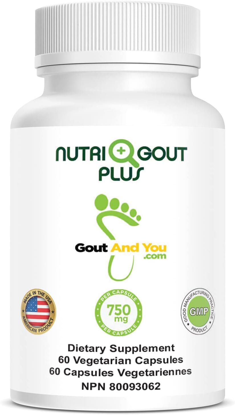 NutriGout Plus - Uric Acid Support Premium Formula - 60 Vegetarian Capsules - 750 mg per Capsule