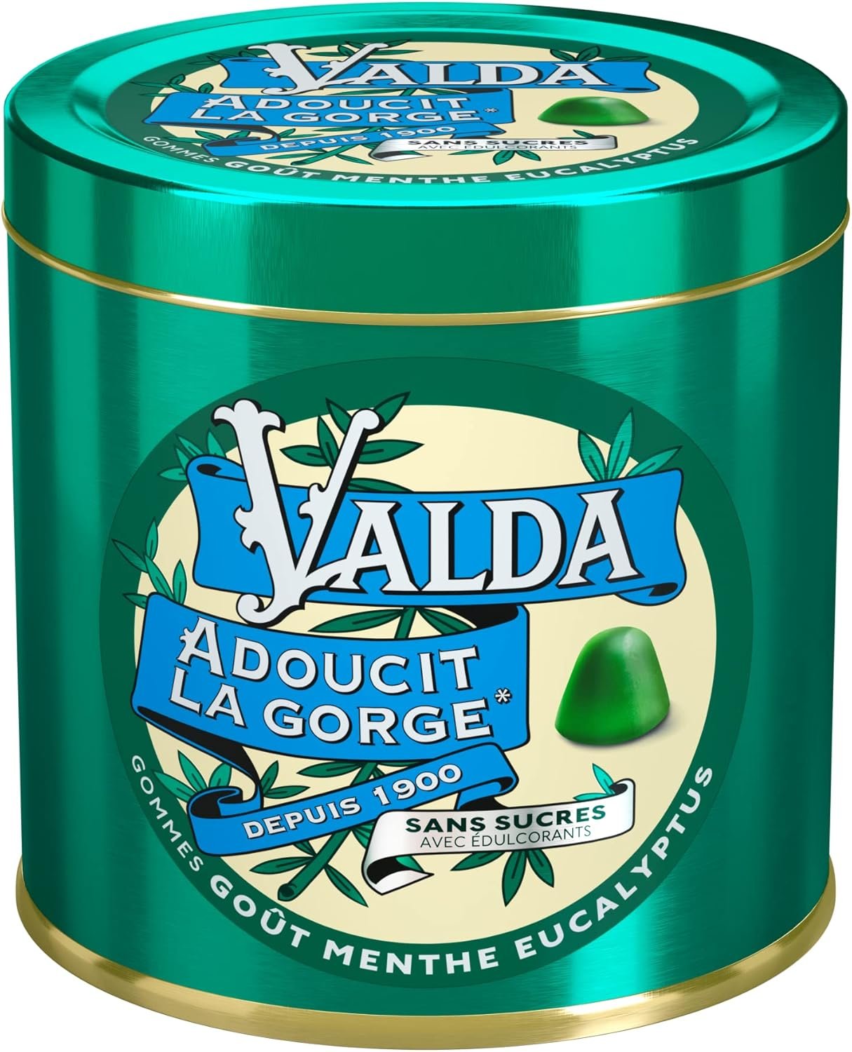 VALDA Gommes goût Menthe Eucalyptus Sans sucre (160 g)