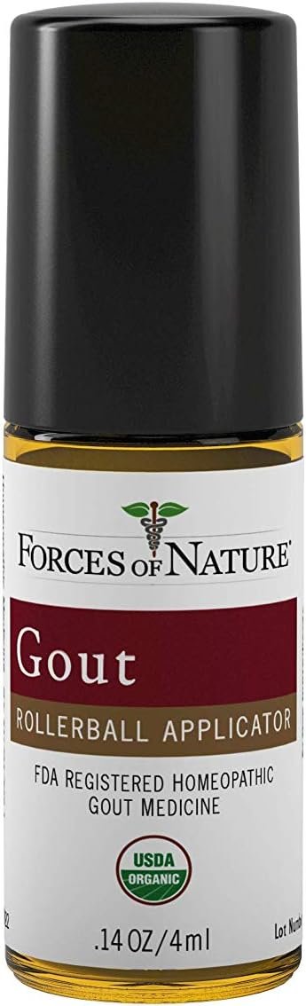 Forces of Nature – Natural, Organic Gout Relief (4ml) Non GMO, No Harmful Chemicals –Fast Acting Relief for Inflammation, Discomfort, Burning Pain Caused by Gout in the Toes, Feet, Hands and Joints