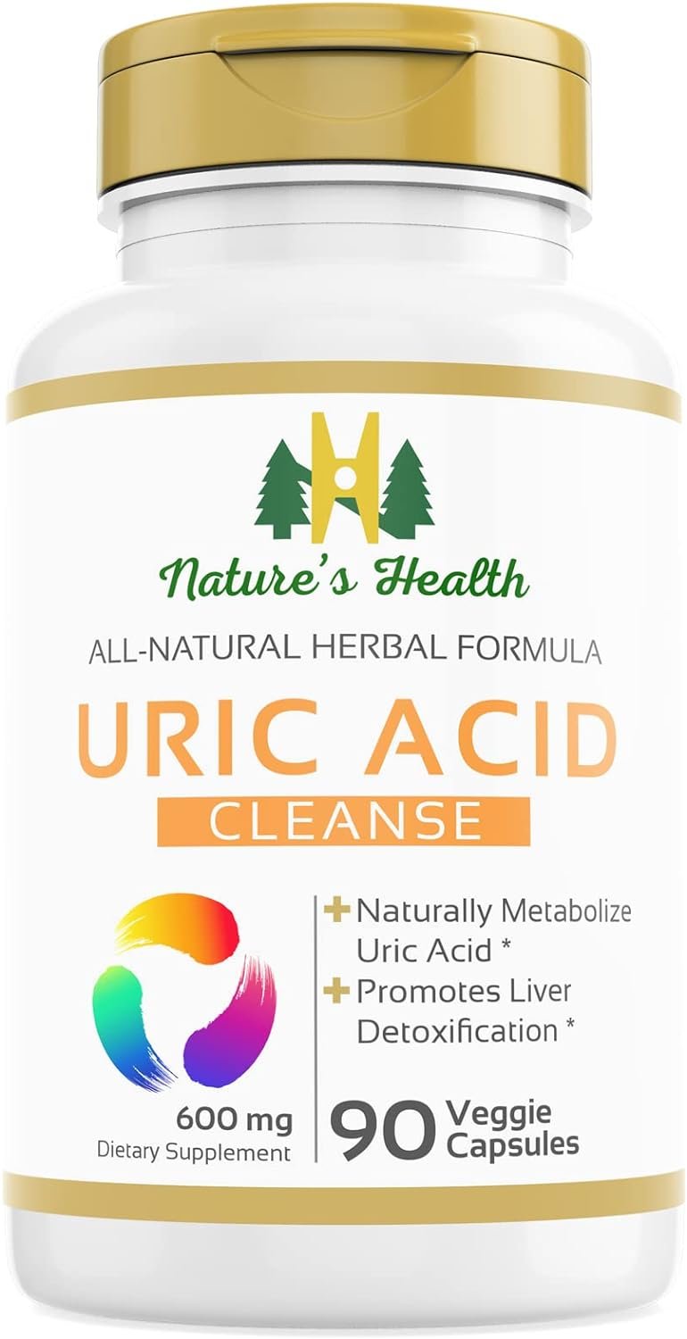 Natures Health Uric Acid Cleanse – Uric Acid Supplement – Support Joint Mobility  Comfort – 90 Vegetarian Capsules