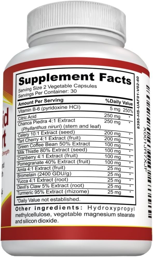 Uric Acid Support, Cleanse  Kidney Function Control - Supports A healthy Natural Gout Inflammation - Herbal Cleanse Detox for Joint Pain Swelling  Stiffness Includes Tart Cherry, Celery Seed Extract