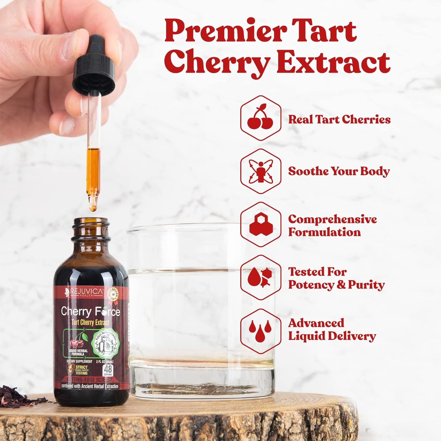 Advanced Tart Cherry Extract - Real Tart Cherries - Rich in Phytonutrients - Liquid Extract for Better Absorption