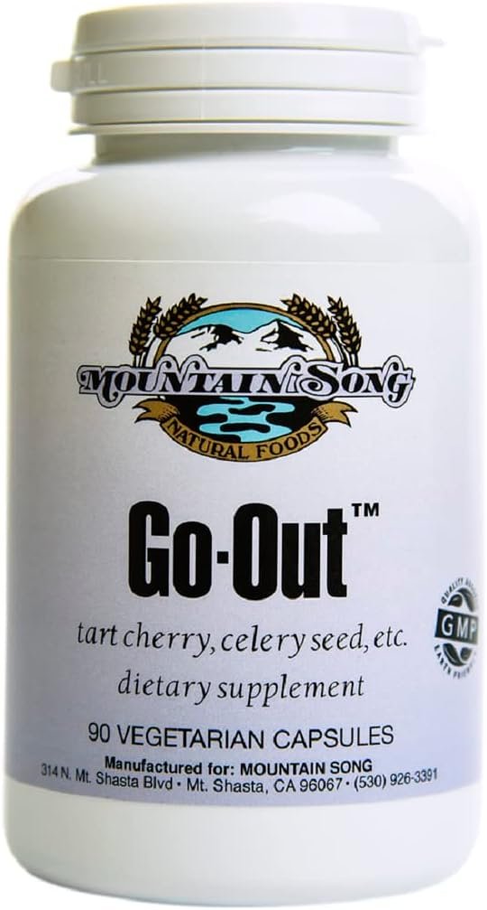 Go Out Relief Joint Formula and Uric Acid Support with Tart Cherry Concentrate, Black Cherry Extract 20:1, Celery Seed Extract and Turmeric Root. Helps You Get Out and About. It Works!