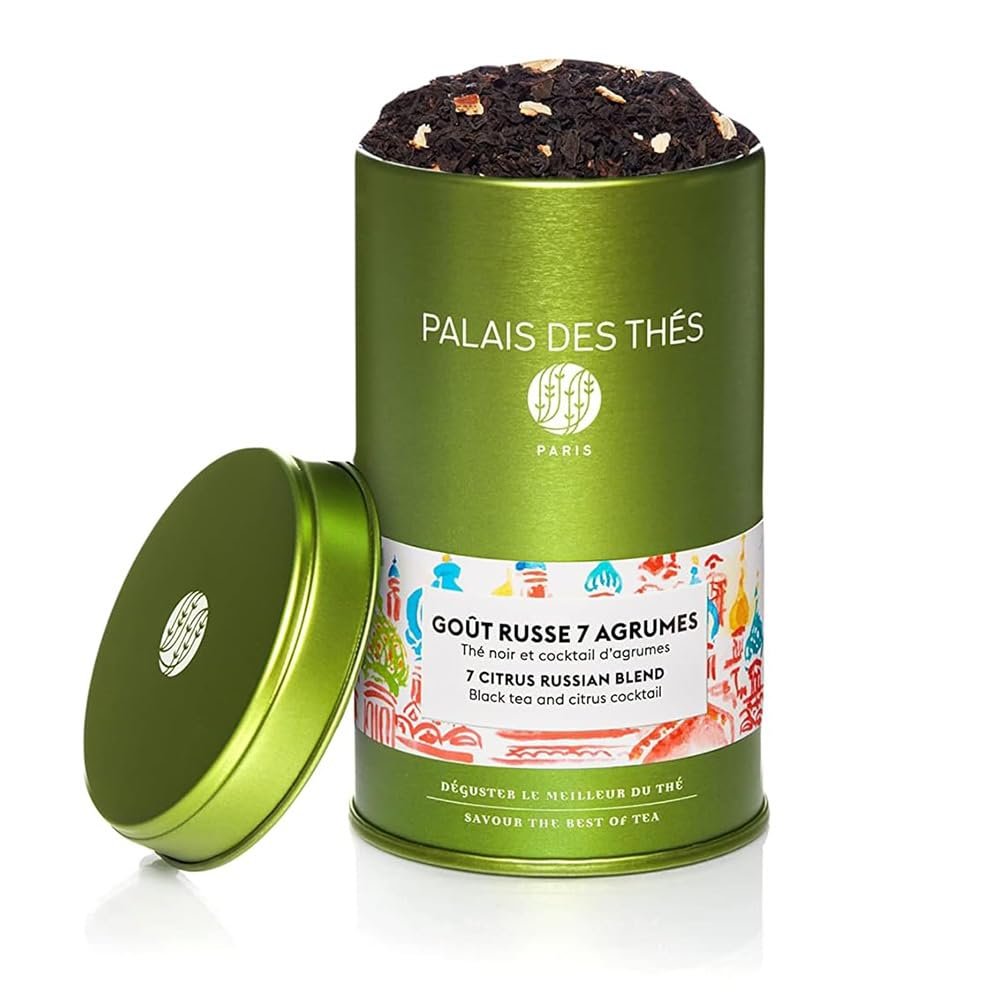 Palais des Thés - Signature Tea Blends Collection - Gourmet Gout Russe - Premium Russian Black Tea with Lemon, Lime, Orange, Grapefruit, Bergamot, and Mandarin - 3.5oz Loose Leaf Metal Gift Tin