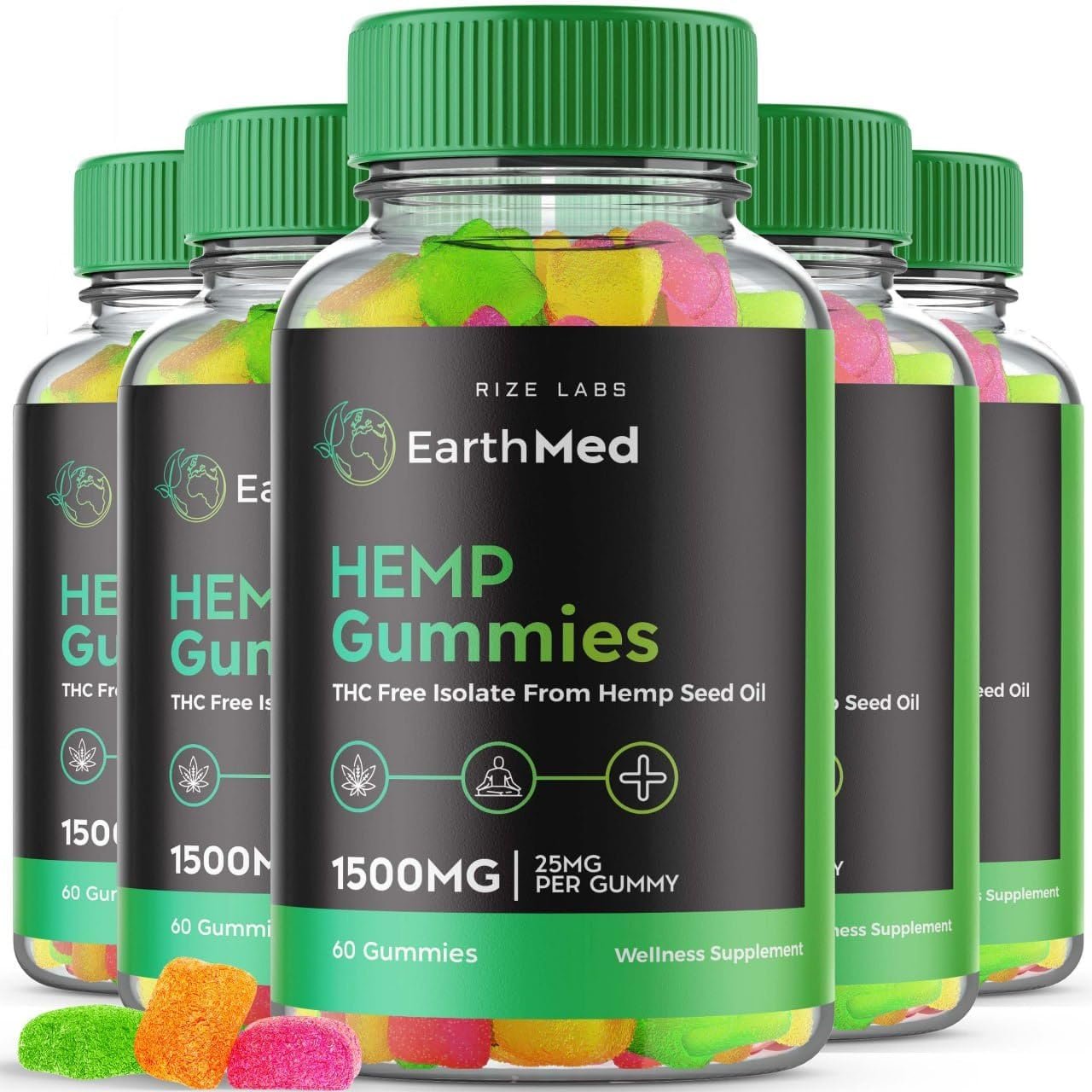 (5 Pack) EarthMed Gummies, EarthMed Gummies 300mg for Tinnitus Gout Blood Pressure, EarthMed Gummies for Men, Earth Med Gummies Stamina, Earth Med for Performance Endurance (300 Gummies)