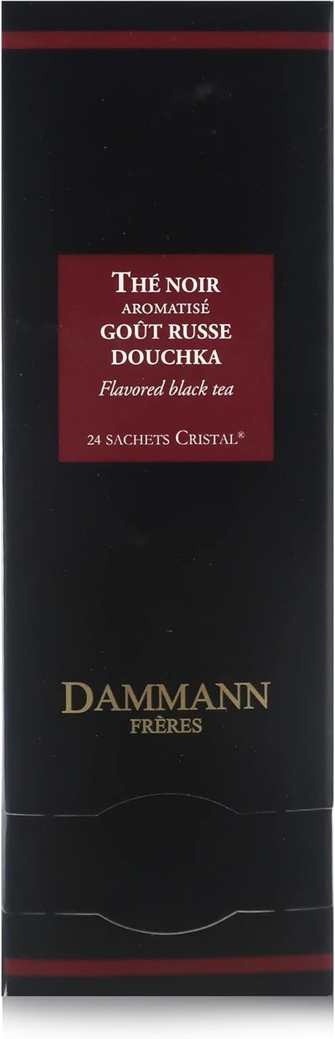 Goût Russe Douchka, Citrus Fruits-Flavoured Black Tea, Box of 24 Enveloped Cristal® Teabags, Dammann Frère