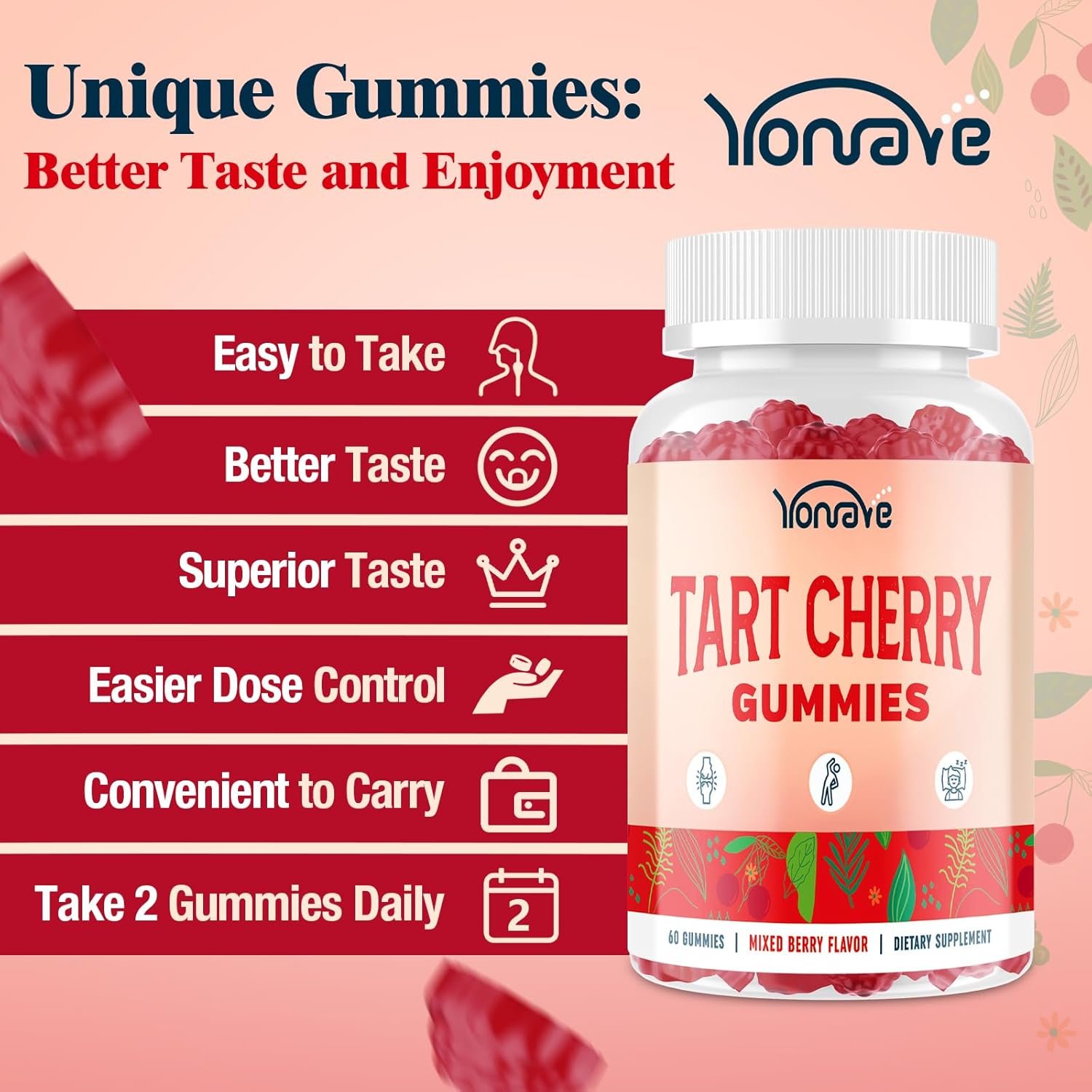 3300mg Tart Cherry Gummies for Uric Acid Cleanse, Sleep, Gout, Joint  Kidney Support – Tart Cherry Extract with Celery Seed, Melatonin, Vitamin C – Detox  Antioxidant – Mixed Berry Flavor, 60 Count