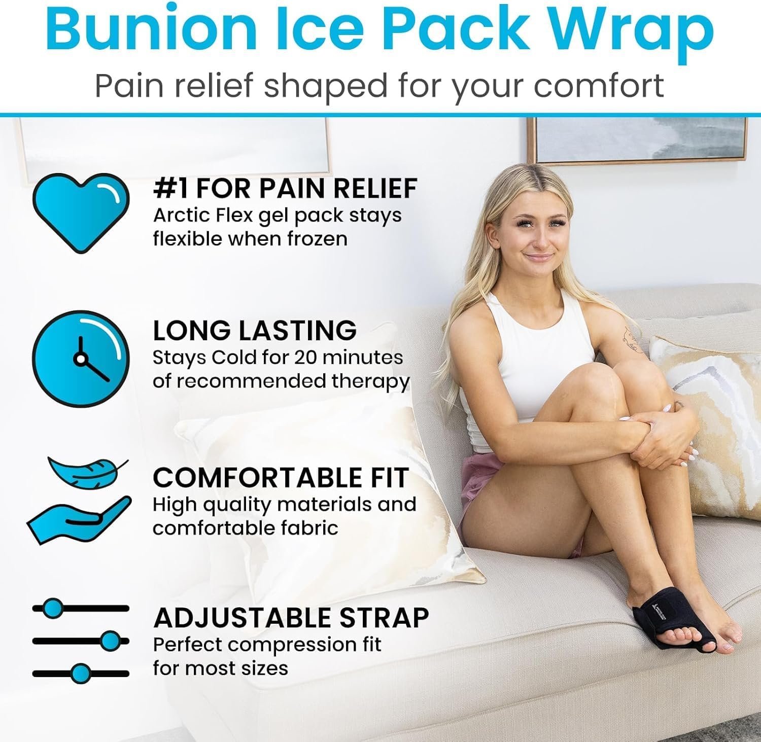 Arctic Flex Foot Ice Pack (Pair) Toe Wrap for Bunion, Plantar Fasciitis, Hallux Valgus, Gout, Swelling Injuries - Cold Heat Gel Therapy for Joint Pain Relief Feet Recovery - Reusable Compression Arctic Flex Foot Ice Pack (Pair) Toe Wrap for Bunion, Plantar Fasciitis, Hallux Valgus, Gout, Swelling Injuries - Cold Heat Gel Therapy for Joint Pain Relief Feet Recovery - Reusable Compression