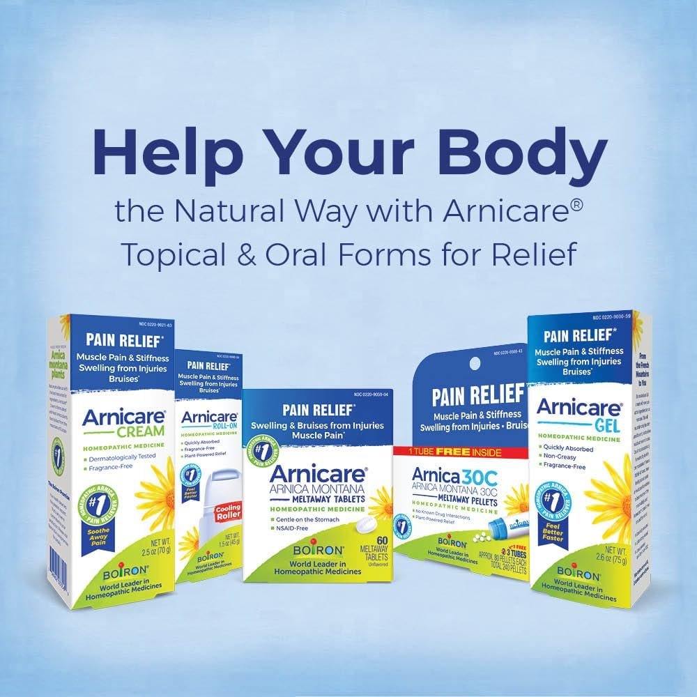 Boiron Arnicare Gel for Relief of Joint Pain, Muscle Pain, Muscle Soreness, and Swelling from Bruises or Injury - Non-greasy and Fragrance-Free - 2.6 oz Boiron Arnicare Gel for Relief of Joint Pain, Muscle Pain, Muscle Soreness, and Swelling from Bruises or Injury - Non-greasy and Fragrance-Free - 2.6 oz