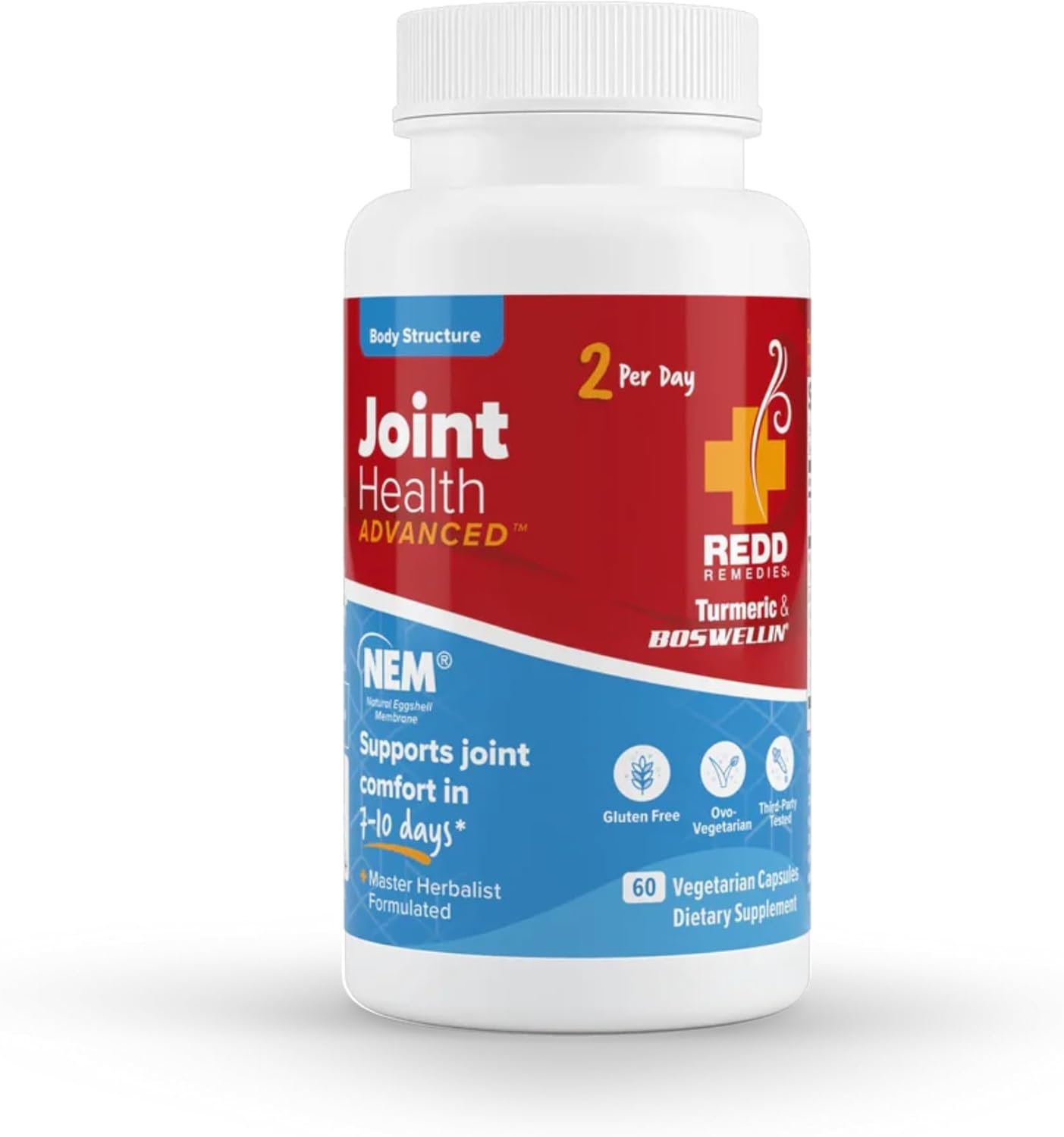 Redd Remedies, Joint Health Advanced, Helps Strengthen Connective Tissue and Cartilage, Fast-Acting Comfort with Boswellia Serrata and Turmeric, 120 Vegetarian Capsules