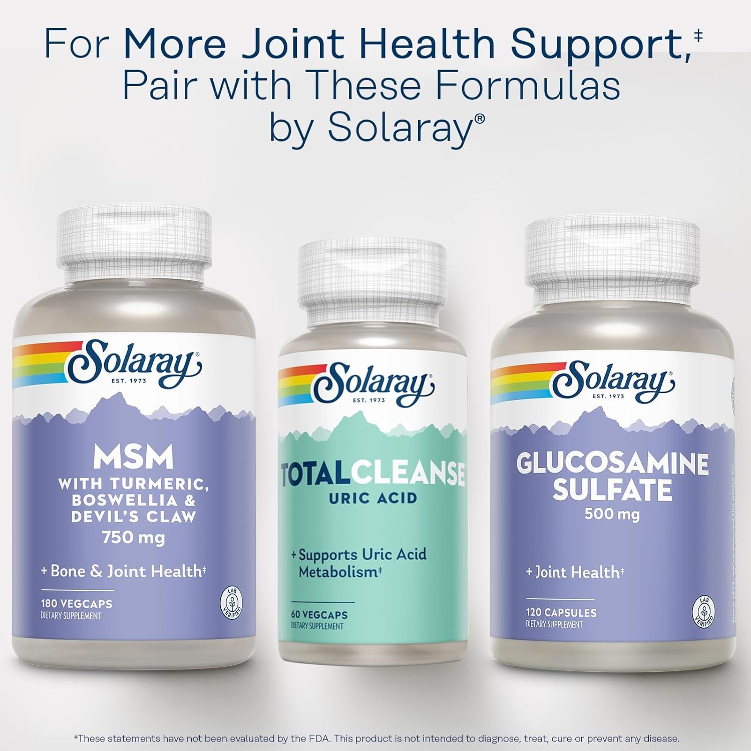 Solaray Total Cleanse Uric Acid - Joint Health Supplement - Powerful Joint Support and Uric Acid Cleanse with Tart Cherry Extract, Celery Seed, Turmeric Extract - 60-Day Guarantee, 30 Serv, 60 VegCaps