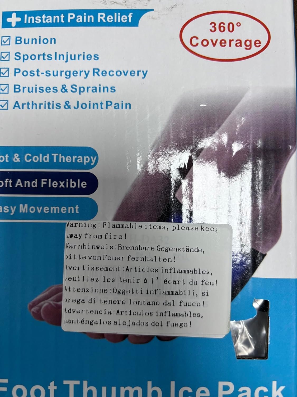 ThreeH Forefoot Ice Packs for Relief Pain Reusable Cold and Hot Therapy Foot Gel Packs for Bunions Relief Swelling Plantar Fasciitis Sprained Bruises Flat Feet and Sport Injuries