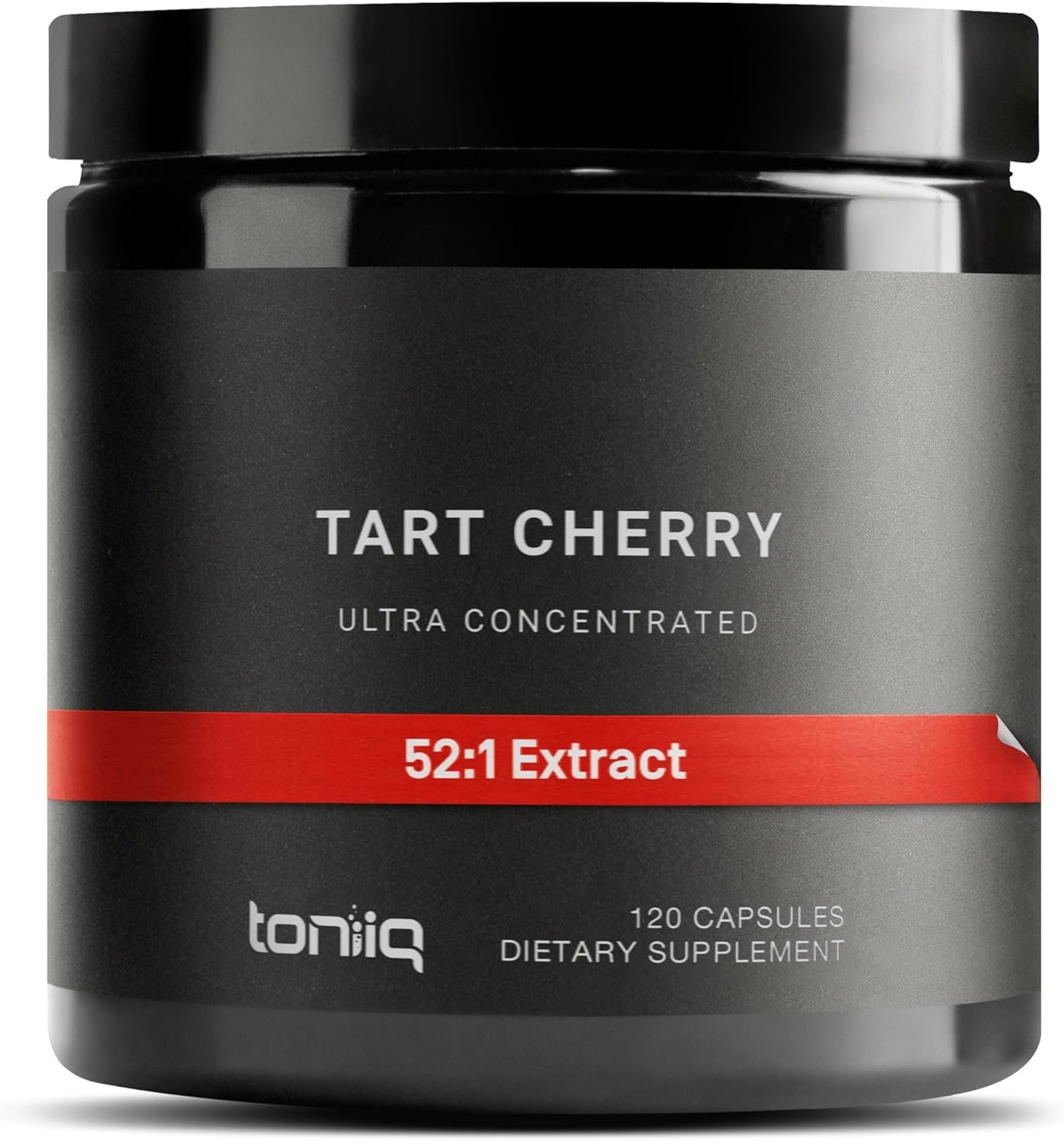 Toniiq Tart Cherry Capsules - Ultra High Potency 52:1 Extract - Highly Concentrated - Third-Party Lab Tested for Purity  Quality - 120 Capsules